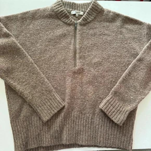 Madewell York Half-Zip Wool Alpaca Blend Pullover Sweater Women’s size small - Picture 10 of 12